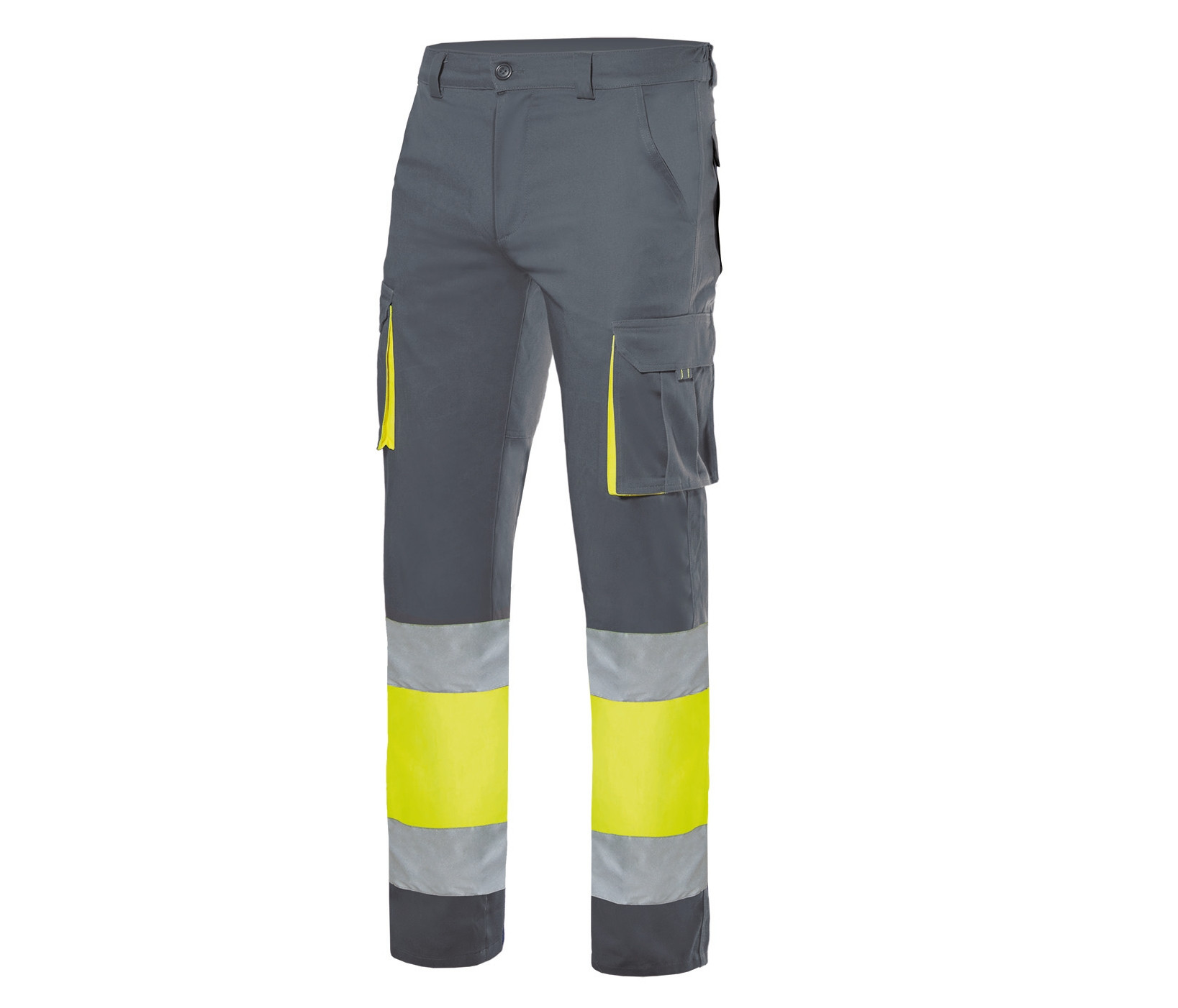 PANTALON STRETCH BICOLORE MULTIPOCHES