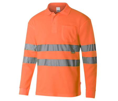 POLO COTON/POLYESTER À MACHES LONGUES HAUTE VISIBILITÉ